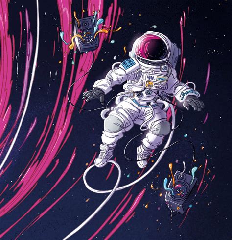 Spaceman Astronaut Art Space Drawings Astronaut Illustration