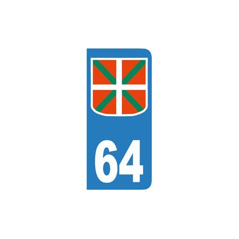 Commandez en ligne votre plaque d'immatriculation voiture, moto, 4x4 et véhicule de collection. sticker plaque immatriculation Pays Basque 64 Etiquette ...