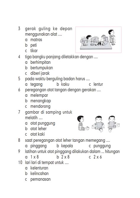 Download Kumpulan Soal UTS Genap PENJASKES / PJOK Kelas 1 Semester 2