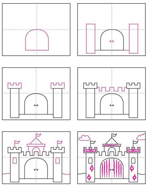 Easy How To Draw A Castle Tutorial And Castle Coloring Page Artofit