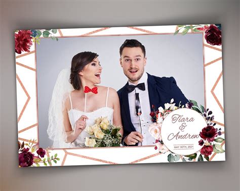 Wedding Photo Booth Template Floral Photobooth Template 4x6 Wedding