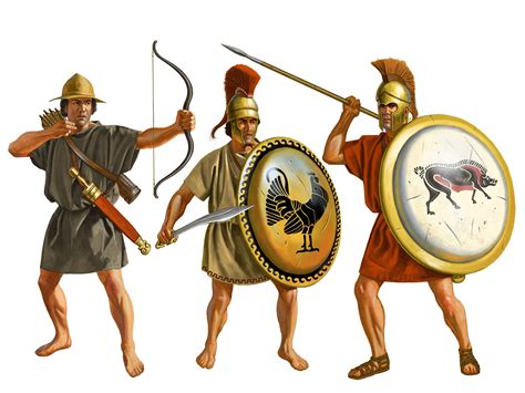 Opliti Leggeri E Arciere Ancient Warfare Greek Warrior Ancient Warriors