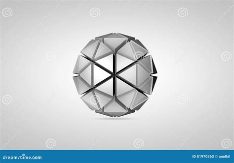 Abstract 3d Rendering Of Low Poly Sphere Stock Illustration