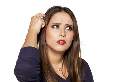 Confused Woman Stock Image Image Of Looking Pensive 106024589