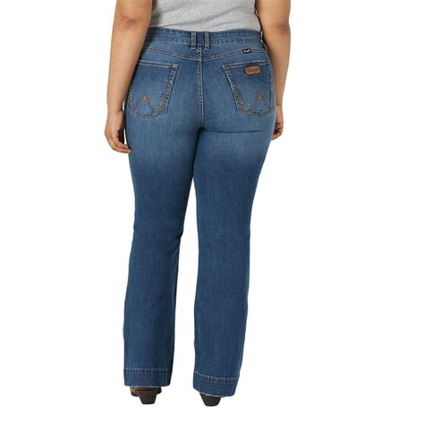 Mae Plus Size Embry Wash Womens Trouser Jeans By Wrangler