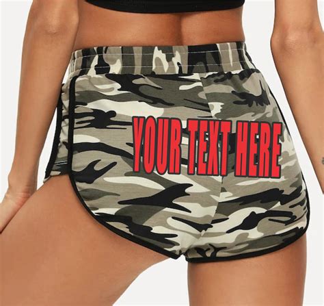 Custom Camo Shorts Gym Work Out Retro Booty Cheeky Sexy Hot Etsy