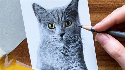 How To Draw A Cat With Colored Pencils Beginner Tutorial Drawing A