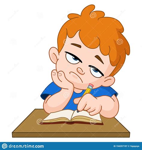 Bored Schoolboy Stock Vector Illustration Of People 194257197