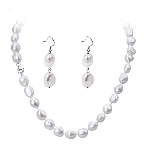 SNH AA 11mm Baroque Natural Cultured Freshwater Pearl Jewellry Sets