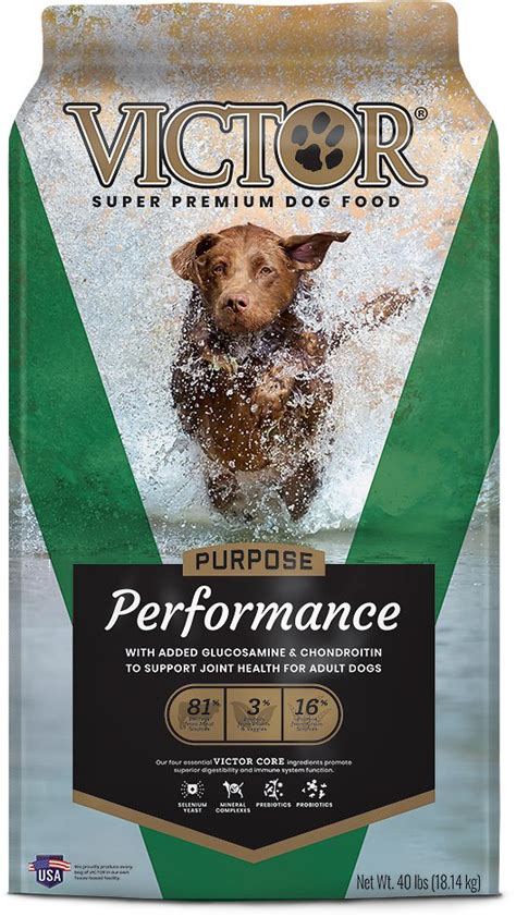 Purina offers an array of dog food products, specially formulated to meet your dog's unique needs. Victor Performance Formula Dry Dog Food, 40-lb bag - Chewy.com