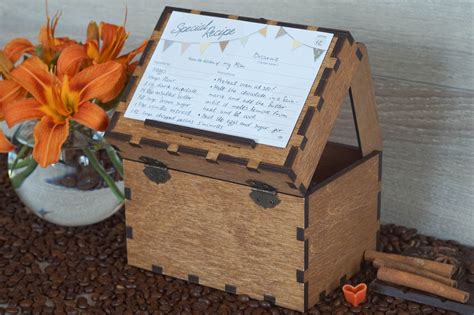 4x6 Recipe Box With Dividers And Recipe Cards Personalized Engraved