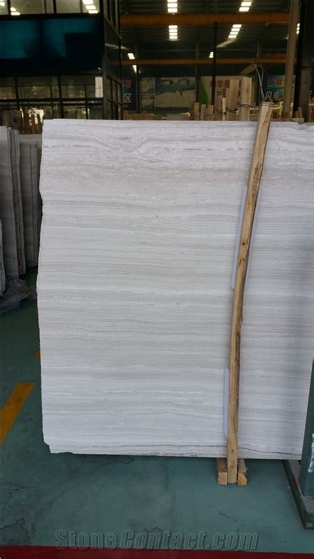 White Wooden A Grade Honed Marble Slabswooden Marble White Wood Grain