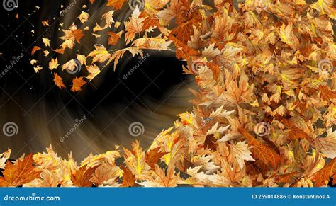 Autumn Leaves Wind Air Background Like Sea Wave Stock Photo Image Of