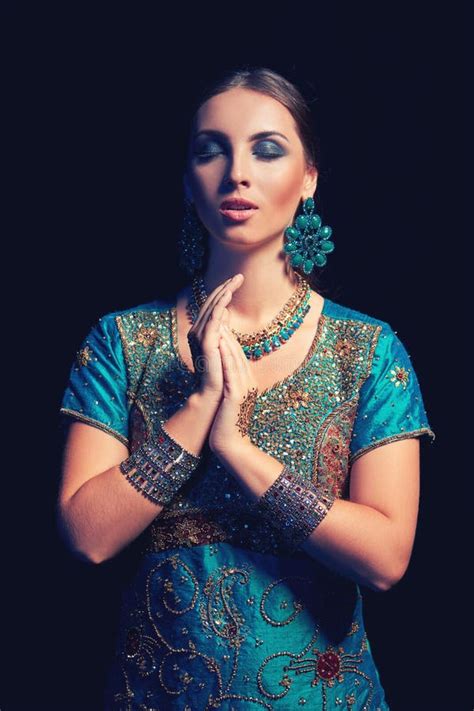 Fine Art Portrait Of Beautiful Fashion Indian Stock Photo Image Of