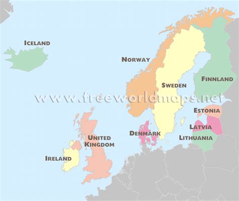 Political Map Of Northern Europe Equirectangular Cylindrical Europe