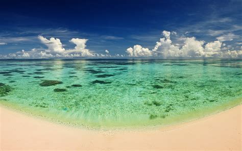 Beach Tropical Paradise Maldives Panoramic Ocean View Wallpaper Hd