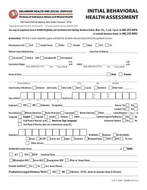 Mental Health Assessment Form Fill And Sign Printable Template Online