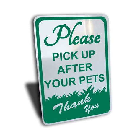 Please Pick Up After Your Pets Sign Aluminum Green 7 Etsy
