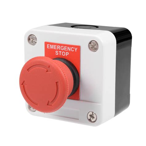 Emergency Stop Push Button Switch Station Red Mushroom Self Locking