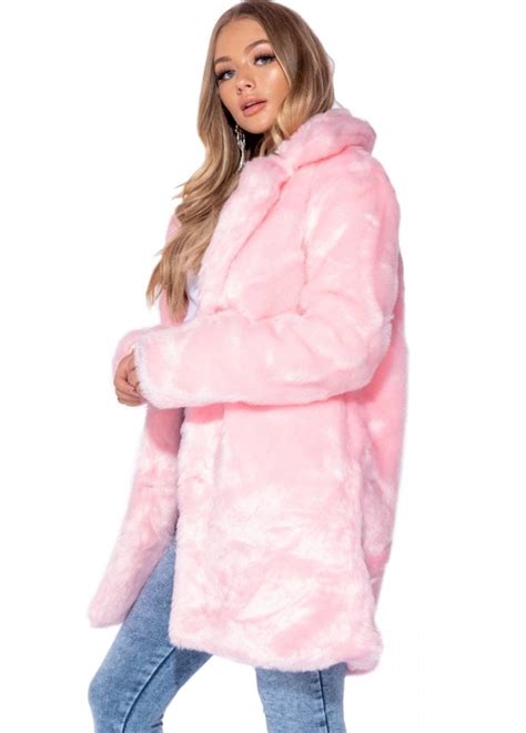 Pretty In Pink Faux Fur Coat Attitude Clothing