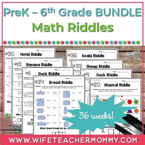 36 Weeks Of 2nd Grade Math Riddles Worksheets