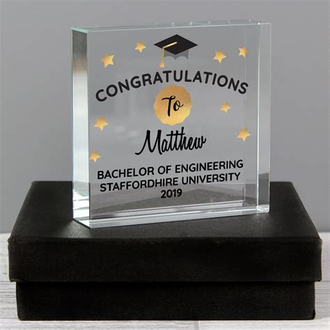 Personalised Congratulations Graduation Large Crystal Token This Large