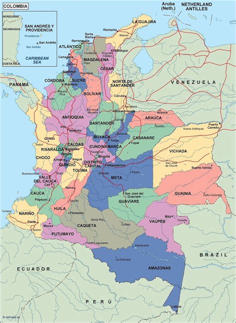 Colombia Political Map Order And Download Colombia Political Map
