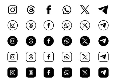 Social Media Logotype Collection Instagram Threads Facebook