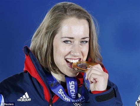Golden Girl Lizzy Yarnold Celebrates Her Win As She Is Presented With