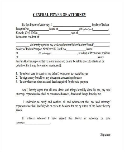 Free 35 Power Of Attorney Forms In Pdf