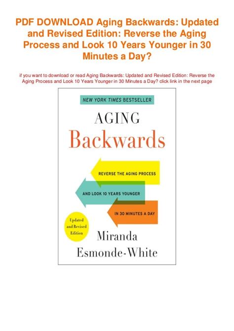 Aging Backwards Updated And Revised Edition Reverse The Aging Process And
