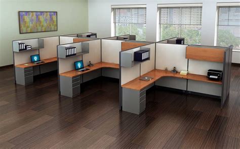 L Shape Cubicle Desk Workstation With Storage Cubicle Design