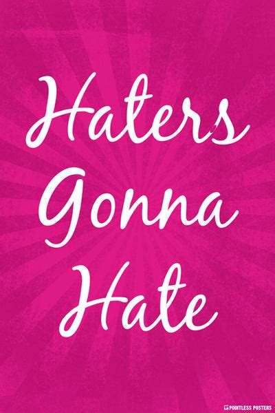 Haters Gonna Hate Poster Pointless Posters