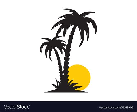 Palm Tree And Sun Royalty Free Vector Image Vectorstock