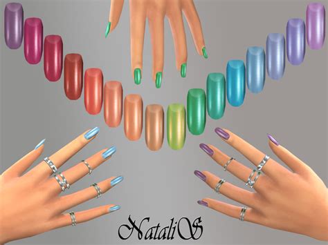 The Sims Resource Natalisrainbow Nails Collections Ft Fe