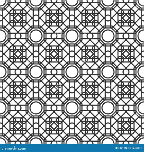Seamless Pattern With Overlapping Geometric Shapes Forming Abstract