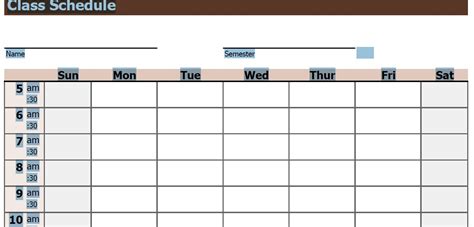 Timetable Template Excel Word Template
