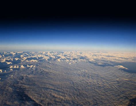 High Altitude View Of The Earth In Space Stock Image Image Of