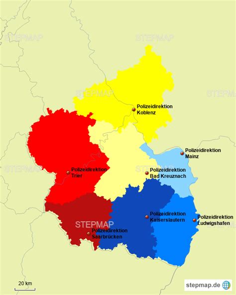 Stepmap Polizeireform Rlp 1994 Optionsmodell Ii Landkarte Für