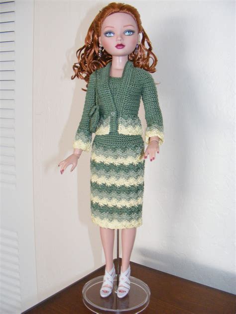 pin by grama knitstitches on doll fashions bena pl fashion high neck dress dresses