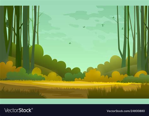 Forest Wilderness Landscape Abstract Background Vector Image