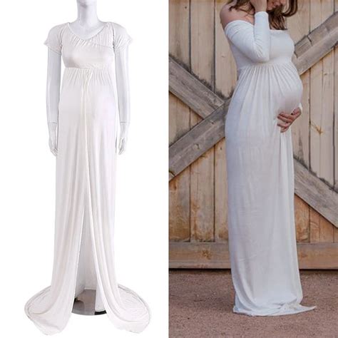 Maternity Dress For Photo Shoot Maxi Maternity Gown Split Front