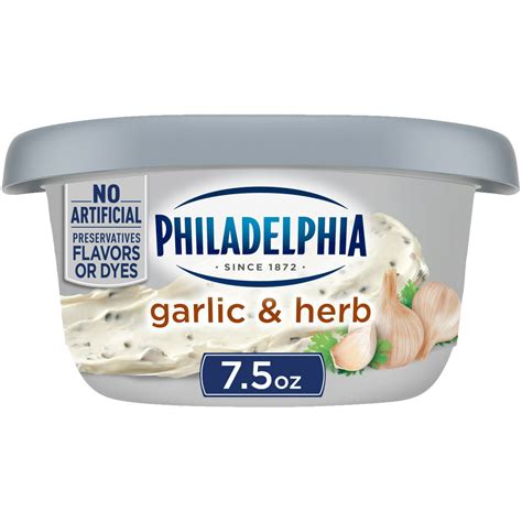 Philadelphia Garlic And Herb Cream Cheese Spread 75 Oz Tub Walmart
