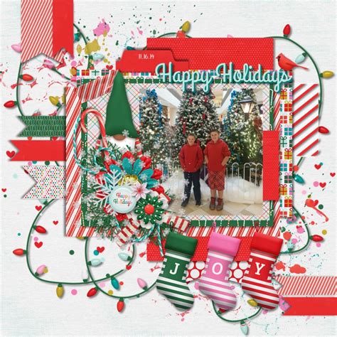 Digital Scrapbook Kit Happy Holidays Kristin Aagard Happy