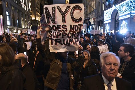 New York City Protest Against Trumps Election Win Popsugar News
