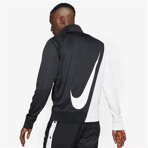 Nike Sportswear Swoosh Jacket Pk Black White Mens Clothing