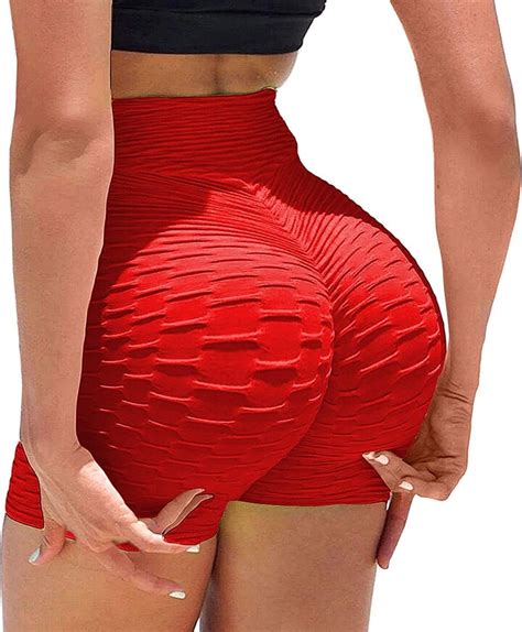 eghunooze honeycomb ruched booty shorts for women high waisted gym scrunch shorts butt lifting