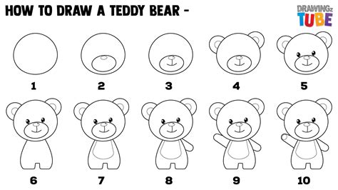 How To Draw A Teddy Bear For Kids Teddy Bear Drawing Bear Drawing