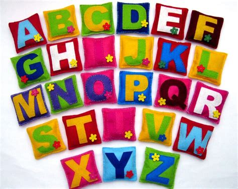 Stuffed Alphabet Felt Alphabet Felt Letters Colorful Etsy
