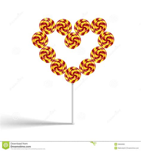 Colorful Heart Swirly Lollypop Stock Vector - Illustration ...